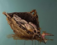 Khalid Khan-Kaay, 28 x 36 Inch, Acrylic on Canvas, Figurative Painting, AC-KHKN-088